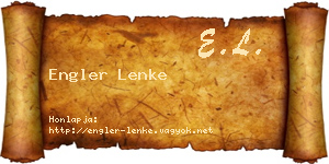 Engler Lenke névjegykártya